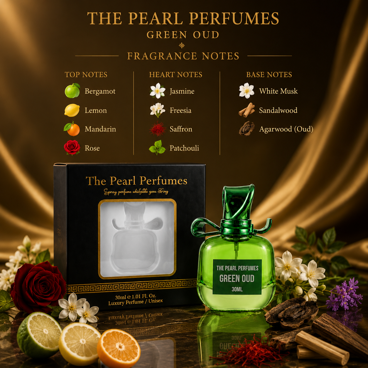 Green Oud | Premium Oud Perfume for Men & Women | 30ml