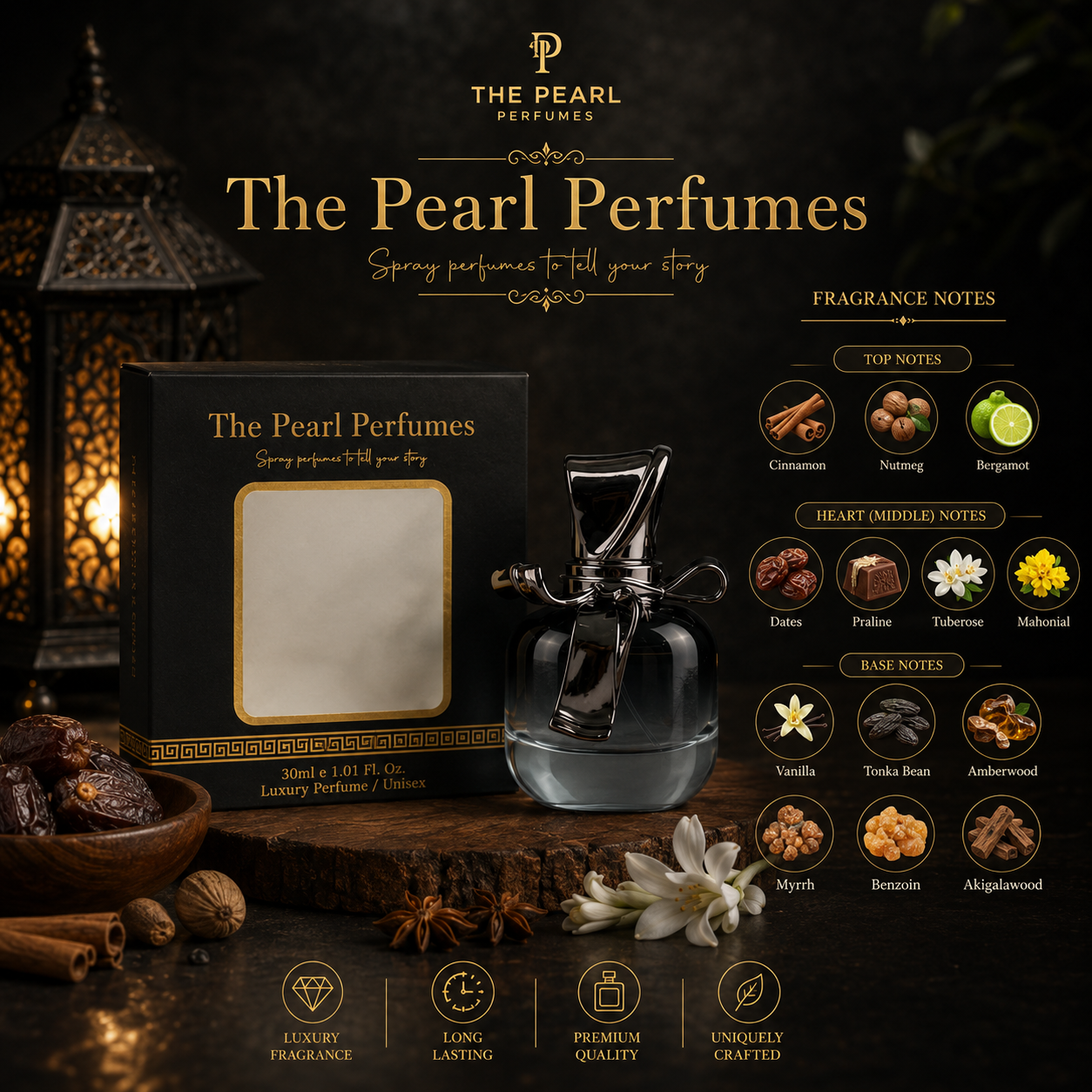 Black Pearl – Long Lasting Eau de Parfum | Unisex Perfume | 30ml
